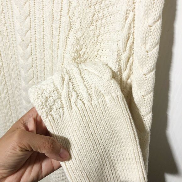 Gap Oatmeal Chunky Cable Knit Pullover Sweater - Picture 6 of 10